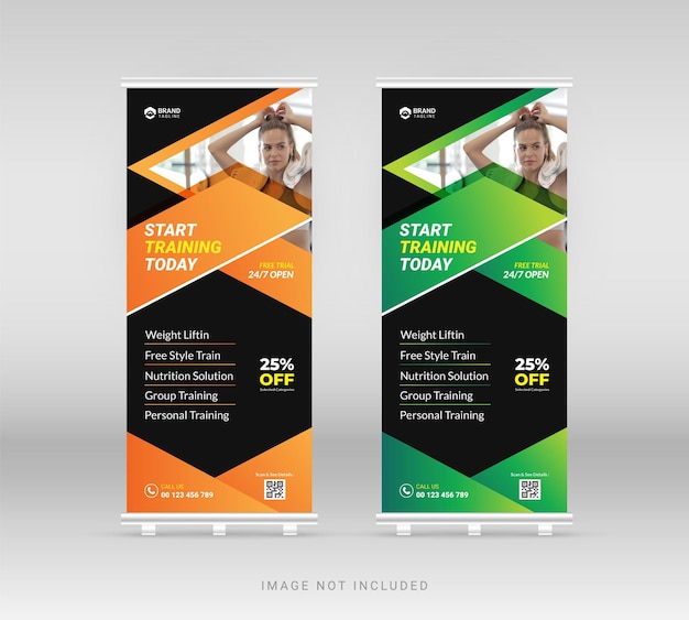 Gym fitness rollup banner