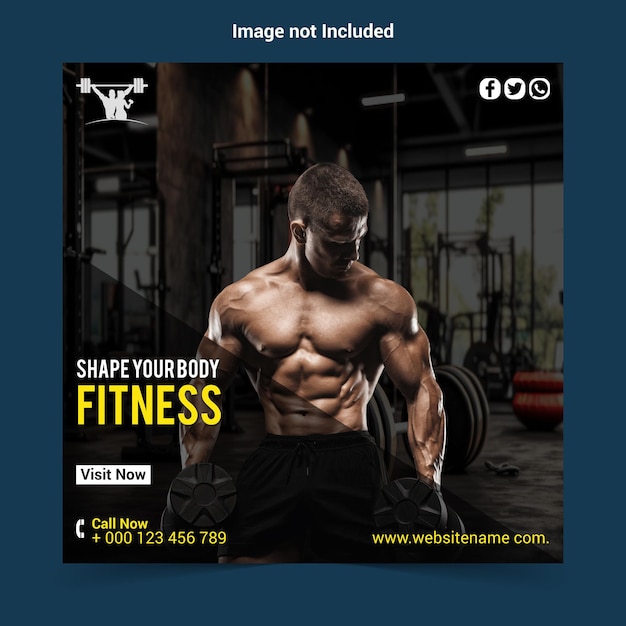 gym fitness social media banner design