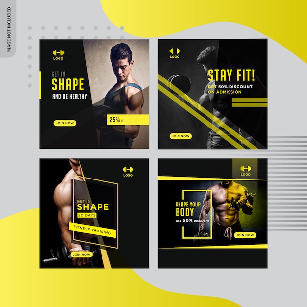 Gym-fitness social media banner 