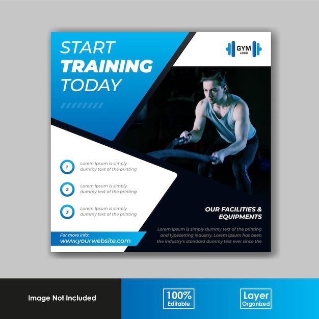 Vector gym fitness social media and instagram post template