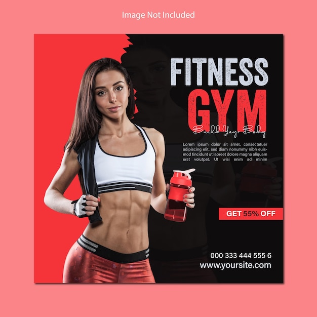 Gym and fitness social media post and Instagram template