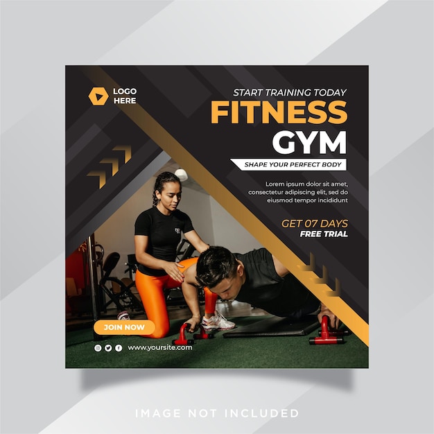 Gym fitness social media post template