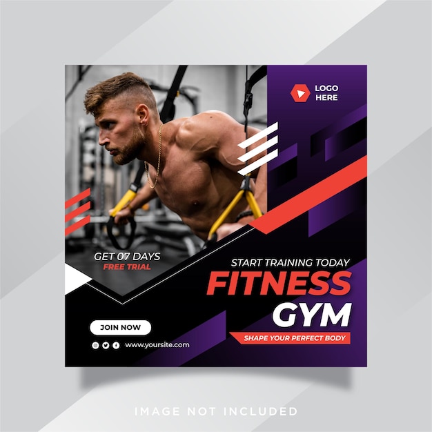 Gym fitness social media post template