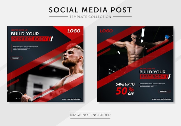 Gym fitness social media post template