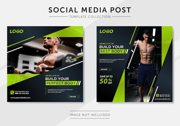 Gym fitness social media post template