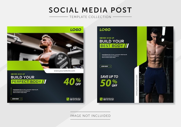 Gym fitness social media post template