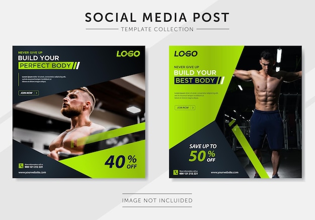 Gym fitness social media post template