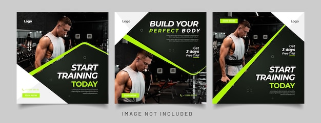 Gym fitness social media post template