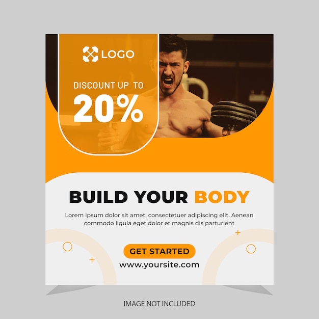 Gym fitness social media post template