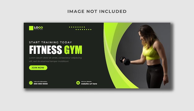 Vector gym fitness sociale media cover en webbannersjabloon