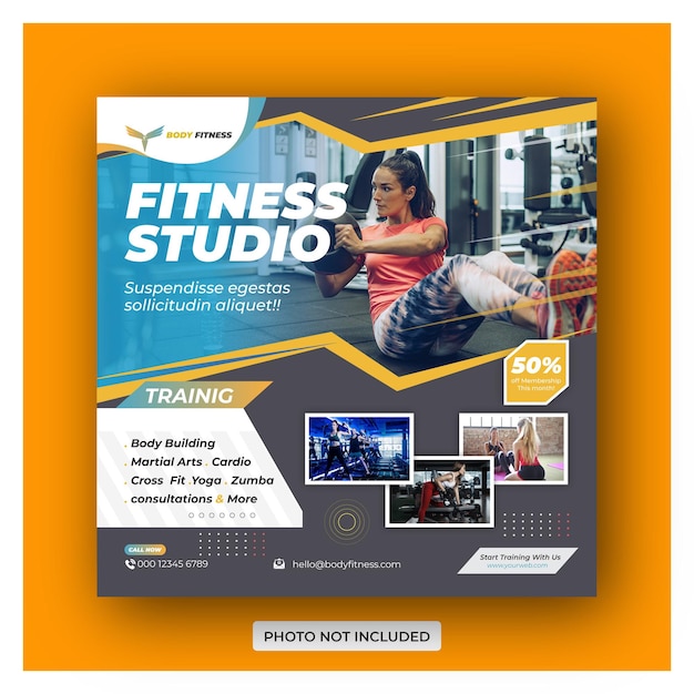 Gym fitness sociale media post sjabloon