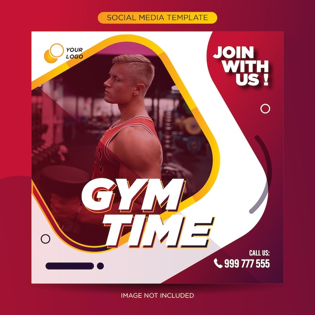 Gym fitness sociale media post sjabloon