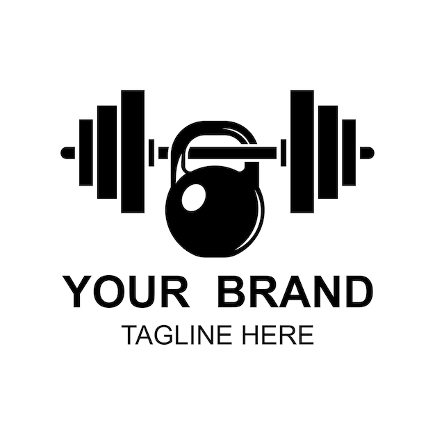 Vettore gym fitness sport emblema e logo vettore questo logo è perfetto per qualsiasi tipo di sport per qualsiasi business