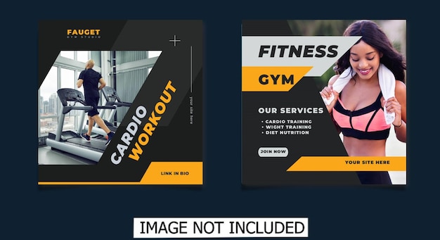 Gym fitness and sports social media post template design