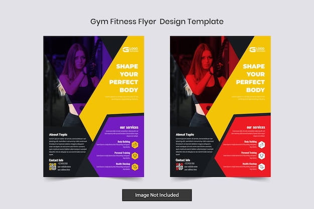 Vector gym fitness training flyer and poster template