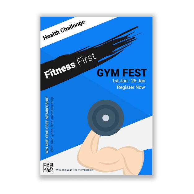 Gym fitness uitdaging evenement uitnodiging flyer