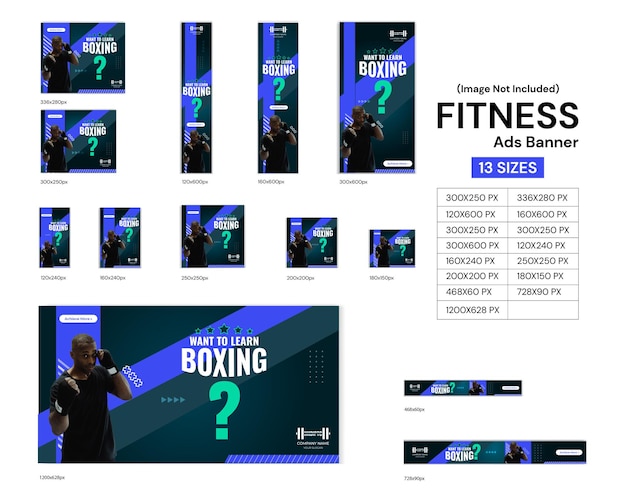 Vector gym and fitness web ads banner design bundle