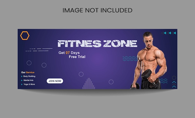 Gym and fitness web banner template