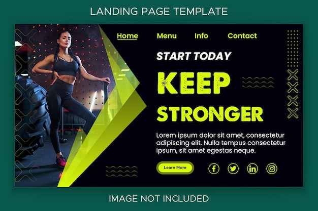 Gym fitness website header landing page template