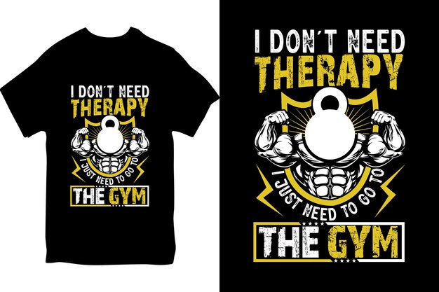 Gym Fitness And Workout Body building typography T Shirt Design Template