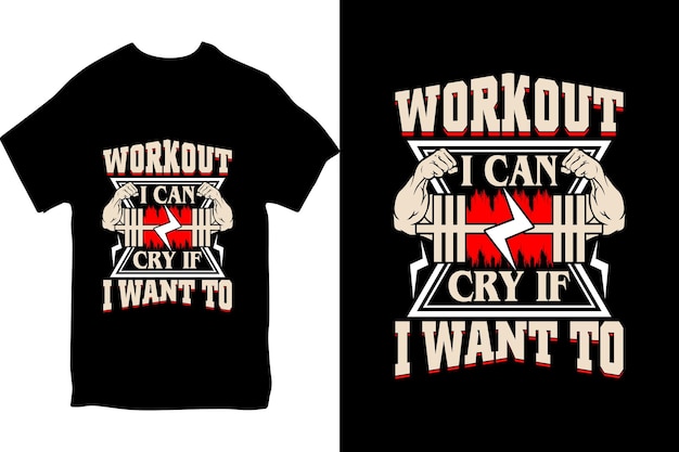 Gym fitness and workout tipografia di body building t-shirt design template