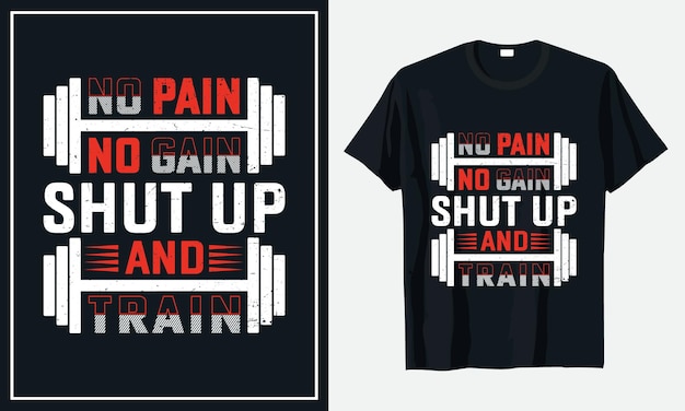 Дизайн футболки Gym Fitness Workout премиум-вектор