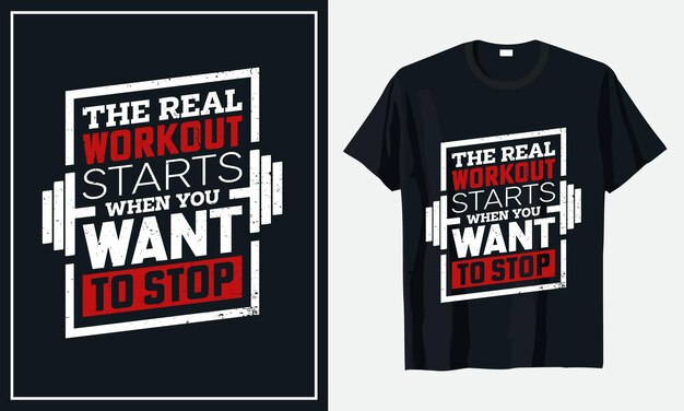 Gym Fitness Workout tshirt design premium vector