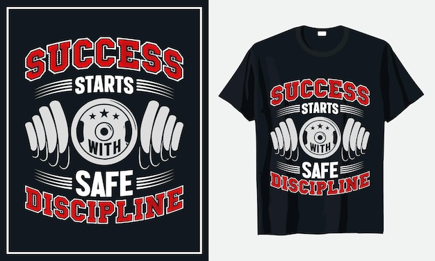 Gym Fitness Workout tshirt ontwerp premium vector