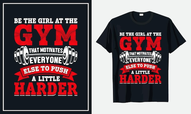 Gym Fitness Workout tshirt ontwerp premium vector