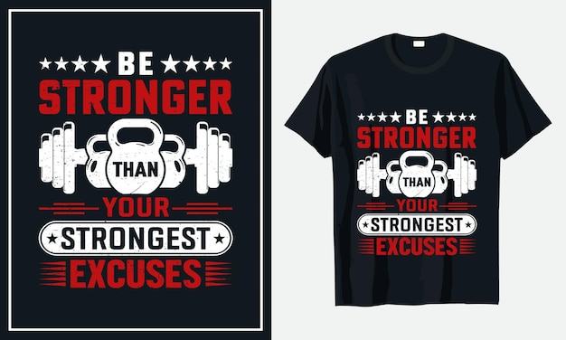 Gym Fitness Workout tshirt ontwerp premium vector