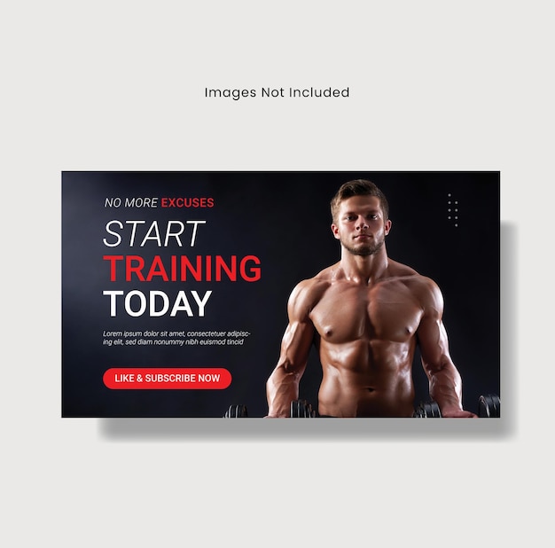 Gym and fitness youtube thumbnail design