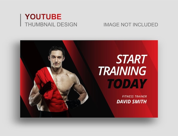 Gym fitness youtube thumbnail and web banner template