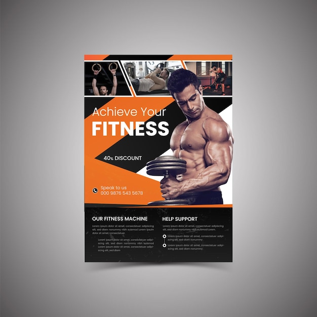 Vector gym flyer design template