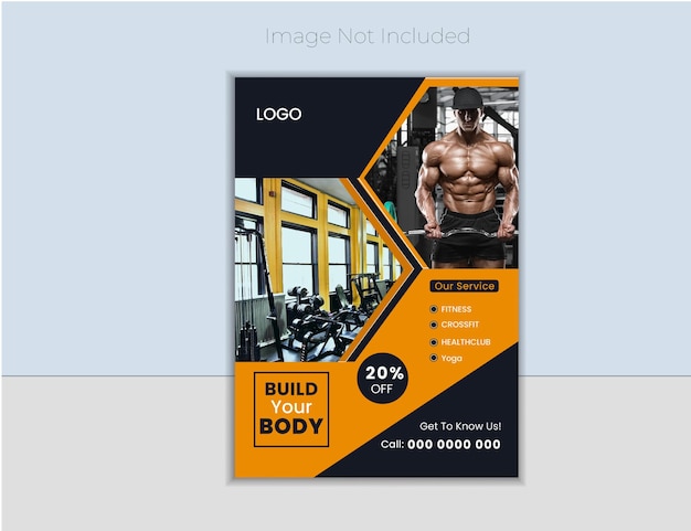 Vector gym flyer design template