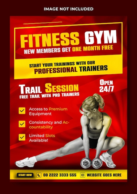 Gym flyer template design