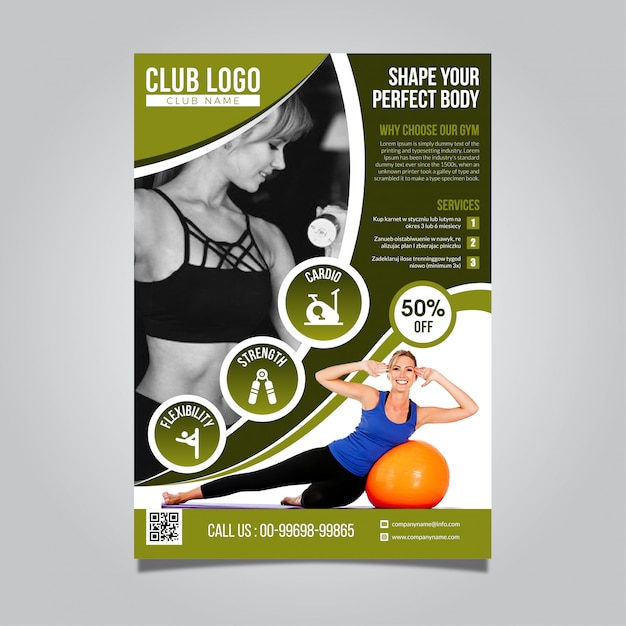 Vector gym flyer template