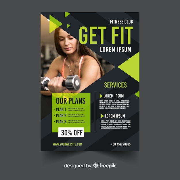 Vector gym flyer template