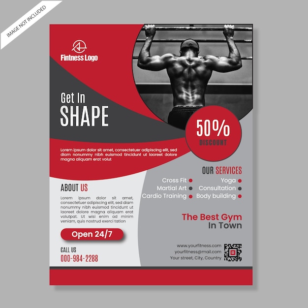 Vector gym flyer template