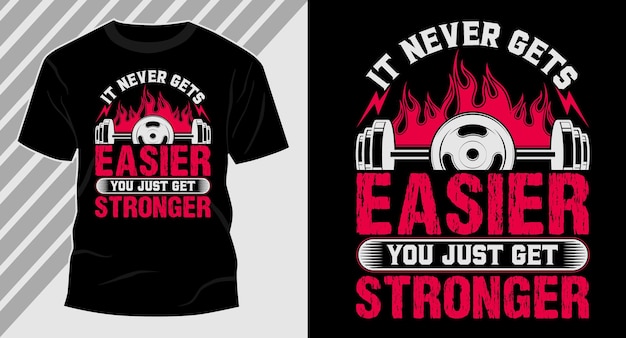 GYM gets stronger tshirt design eps