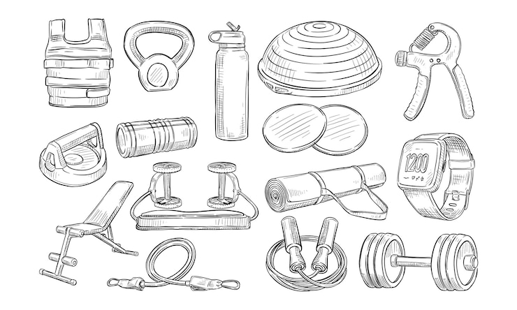 Vector gym handdrawn collection