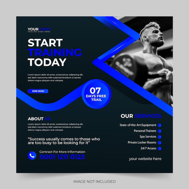 Gym instagram post banner template