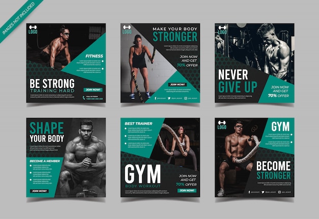 Gym instagram post collection template