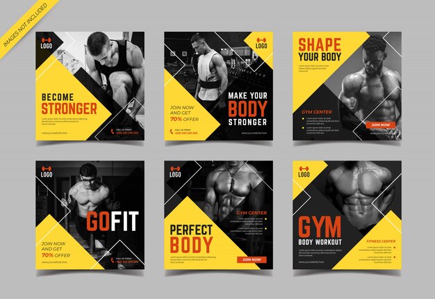 Gym instagram post template