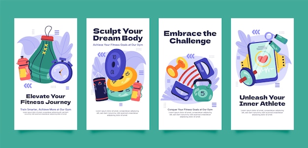 gym instagram stories  template