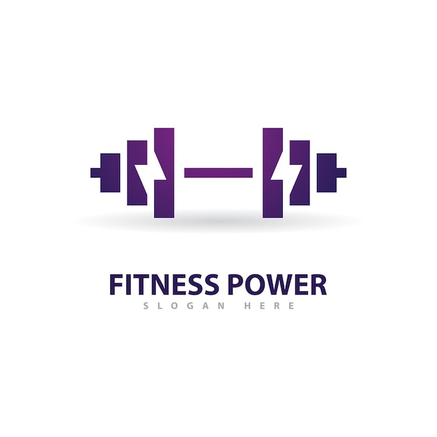 Modello di progettazione del logo della palestra simboli creativi del club di fitness