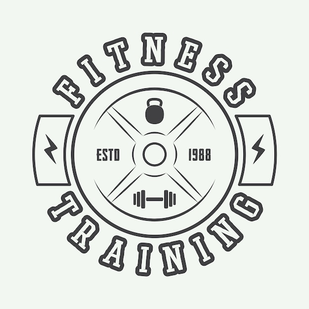 Vector gym-logo in vintage stijl
