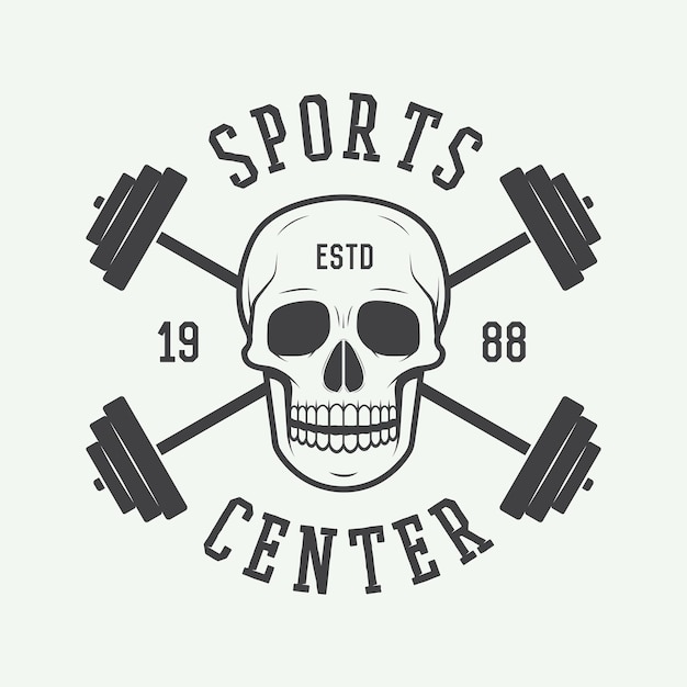 Vector gym logo, label and or badge vintage style. vector illustration