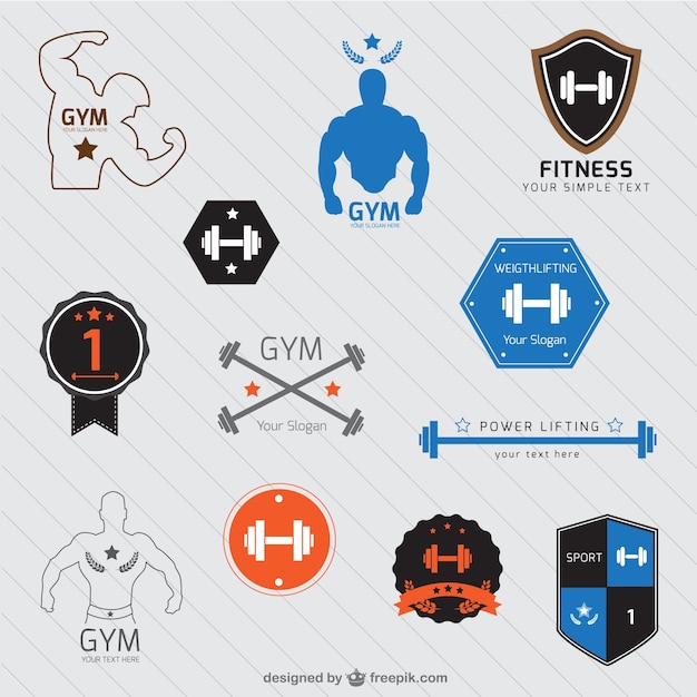 Vector gym logos set