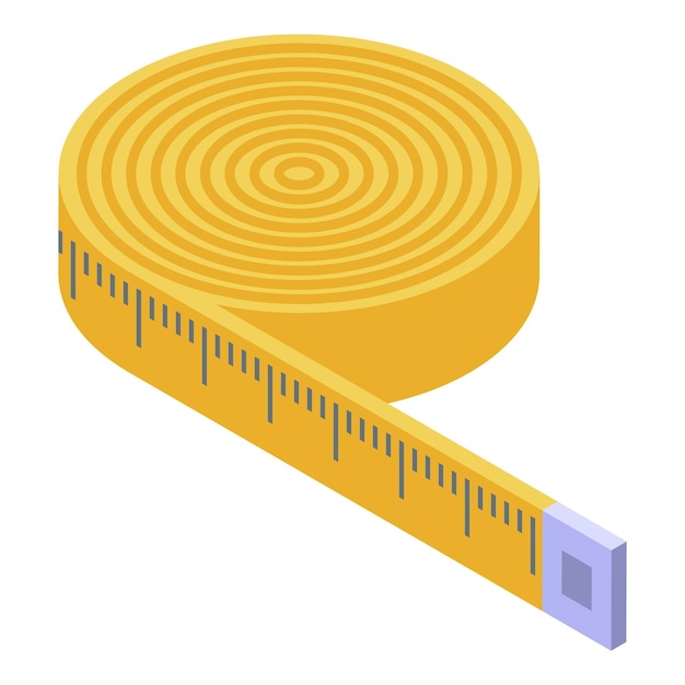 Вектор Иконка ленты для измерения спортзала. изометрическая иконка вектора ленты для измерения в спортзале для веб-дизайна, выделенная на белом фоне.
