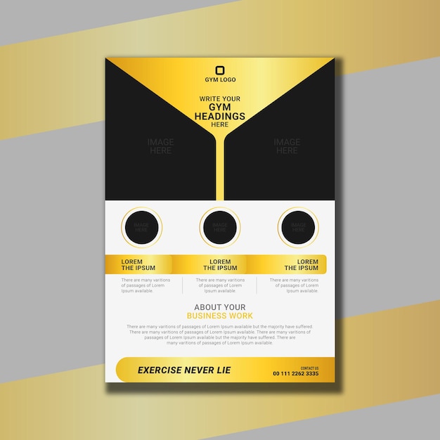 Vector gym membership flyer design template